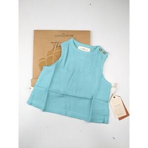 Coco Village Laguna Blue Muslin Tank Top - 9 Months
